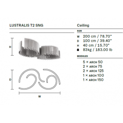 LUBINIS LED ŠVIESTUVAS LUSTRALIS T2 SNG 96W ŽALVARIO SPALVOS skubiai