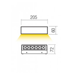 SIENINIS LED ŠVIESTUVAS AROOS 7,5W L20,5 TAMSIAI PILKAS kaina