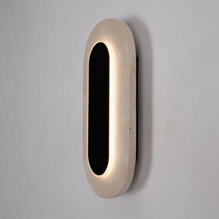 SIENINIS LED ŠVIESTUVAS MAXLIGHT TRAVERTINO OVAL 10W JUODAS W0393