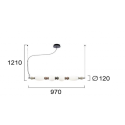 PAKABINAMAS LED ŠVIESTUVAS GEMMA L97 27W JUODAS kaina