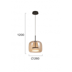 PAKABINAMAS LED ŠVIESTUVAS DECO D26 12W GINTARO SPALVOS pigiau