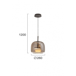 PAKABINAMAS LED ŠVIESTUVAS DECO D26 12W DŪMINTO STIKLO SPALVOS pigiau