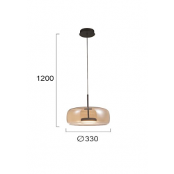 PAKABINAMAS LED ŠVIESTUVAS DECO D33 12W DŪMINTO STIKLO SPALVOS pigiau