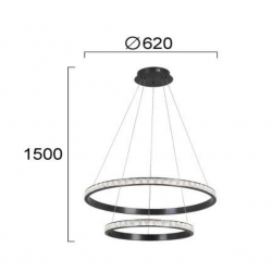 PAKABINAMAS LED ŠVIESTUVAS ORIANA D62 48W JUODAS pigiau