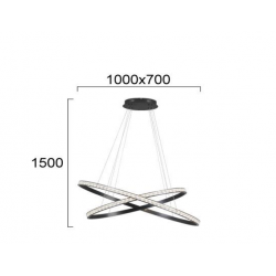 PAKABINAMAS LED ŠVIESTUVAS ORIANA L100 69W JUODAS pigiau