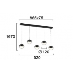 PAKABINAMAS LED ŠVIESTUVAS ZIREA LINEAR 5 30W JUODAS pigiau
