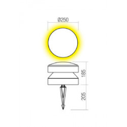 ĮSMEIGIAMAS LED ŠVIESTUVAS CLIFF D25 15W 360° RUDAS pristatymas