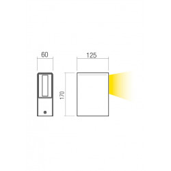PASTATOMAS | SIENINIS LED ŠVIESTUVAS IZAR 11W RUDAS skubiai
