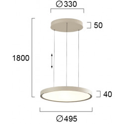 PAKABINAMAS LED ŠVIESTUVAS DENVER D49,5 76W KREMINĖS SPALVOS pigiau