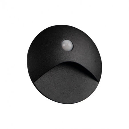 ĮLEIDŽIAMAS SIENINIS LED ŠVIESTUVAS KANLUX EXIN ROUND PIR 2,5W 3000K JUODAS 39124