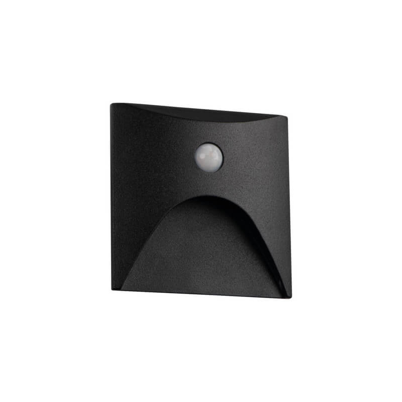 ĮLEIDŽIAMAS SIENINIS LED ŠVIESTUVAS KANLUX EXIN SQUARE PIR 2,5W 3000K JUODAS 39130