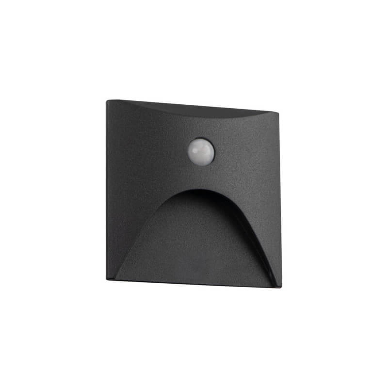 ĮLEIDŽIAMAS SIENINIS LED ŠVIESTUVAS KANLUX EXIN SQUARE PIR 2,5W 4000K ANTRACITO SPALVOS 39143