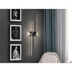 SIENINIS LED ŠVIESTUVAS ZIGZAG 26W JUODAS