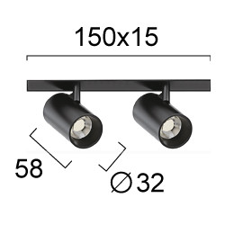 ŠVIESTUVAS SLIM MAGNETINEI SISTEMAI DOUBLE TRACK SPOT 10W JUODAS kaina