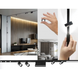 ŠVIESTUVAS SLIM MAGNETINEI SISTEMAI LINEAR ANTIGLARE ADJUSTABLE 8W JUODAS pigiau