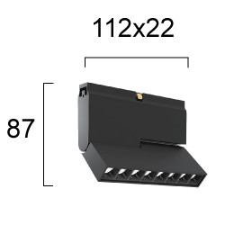 ŠVIESTUVAS SLIM MAGNETINEI SISTEMAI LINEAR ANTIGLARE ADJUSTABLE 8W JUODAS kaina