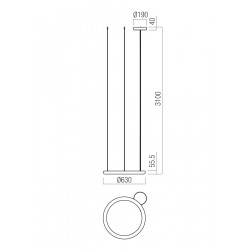 Pakabinamas LED šviestuvas HALLEY D63 40W CCT DIM skubiai