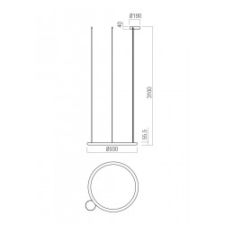 Pakabinamas LED šviestuvas HALLEY D123 60W CCT DIM skubiai