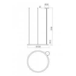 Pakabinamas LED šviestuvas HALLEY D93 50W CCT DIM skubiai