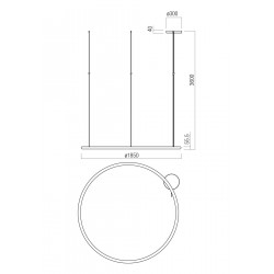 Pakabinamas LED šviestuvas HALLEY D185 100W CCT DIM pristatymas