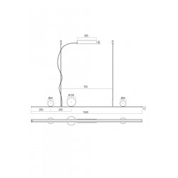 PAKABINAMAS LED ŠVIESTUVAS DUNE L150 48W JUODAS DIM
