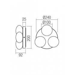 LUBINIS LED ŠVIESTUVAS OVUM 15W CHROMO SPALVOS