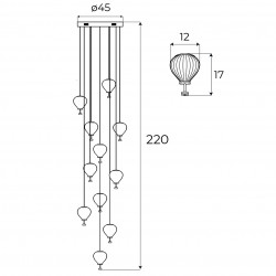 PAKABINAMAS LED ŠVIESTUVAS PALLONCINI 11 66W kaina