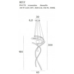 PAKABINAMAS LED ŠVIESTUVAS RITZ 100W AUKSO SPALVOS internetu