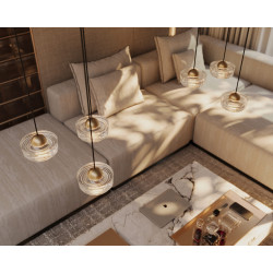 PAKABINAMAS LED ŠVIESTUVAS LIPARI VII D62 38W AUKSO SPALVOS skubiai