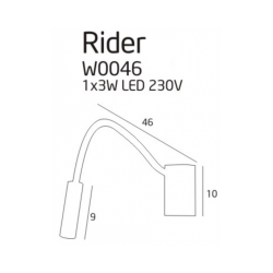 SIENINIS LED ŠVIESTUVAS RIDER 3W JUODAS pigiau