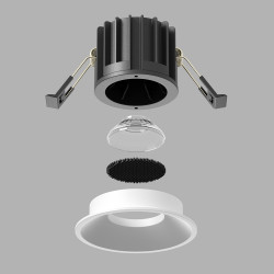 Įleidžiamas LED šviestuvas Round 3000K 12W 50° BALTAS internetu