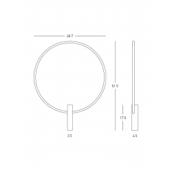 SIENINIS LED ŠVIESTUVAS 25320 H61 23W JUODAS pigiau
