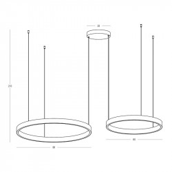 PAKABINAMAS LED ŠVIESTUVAS 25373 D60-80 118W NIKELIO SPALVOS DIM kaina