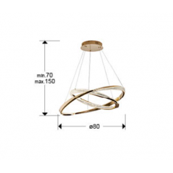 PAKABINAMAS LED ŠVIESTUVAS ORBITAS D80 68W AUKSO SPALVOS skubiai