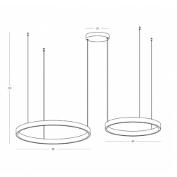 PAKABINAMAS LED ŠVIESTUVAS 25372 D80 | D60 118W JUODAS kaina