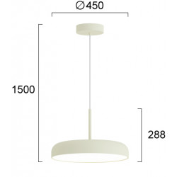 PAKABINAMAS LED ŠVIESTUVAS DEVA D45 36W KREMINĖS SPALVOS kaina