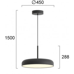 PAKABINAMAS LED ŠVIESTUVAS DEVA D45 36W JUODAS pigiau