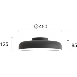 LUBINIS LED ŠVIESTUVAS DEVA D45 36W JUODAS kaina
