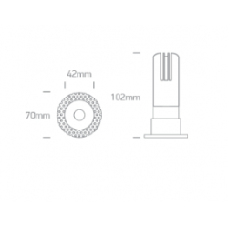 PRIGLAISTOMAS LED ŠVIESTUVAS 10107JTR/W/V 7W BALTAS pigiau