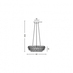 PAKABINAMAS LED ŠVIESTUVAS BARLETTA D60 60W AUKSO SPALVOS kaina