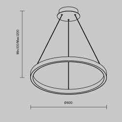 PAKABINAMAS LED ŠVIESTUVAS RIM 1 37W D60 3000K JUODAS skubiai