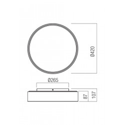 LUBINIS LED ŠVIESTUVAS HOVER D42 38W CCT BALTAS pigiau