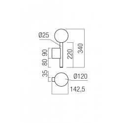 SIENINIS LED ŠVIESTUVAS BOLLA 12W CCT AUKSO SPALVOS kaina