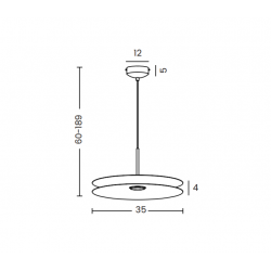 PAKABINAMAS LED ŠVIESTUVAS DISC 12W RUDAS pristatymas