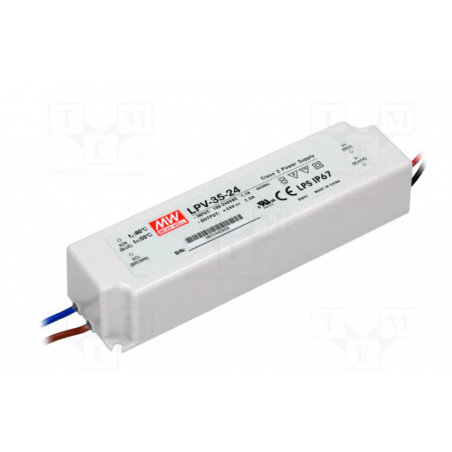 Impulsinis LED maitinimo šaltinis 35W 24V IP67 Mean well LPV-35-24