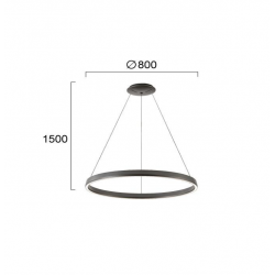 Pakabinamas LED šviestuvas VENUS D80 53W CCT JUODAS