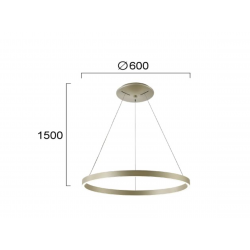 Pakabinamas LED šviestuvas SATURN D60 48W CCT RUSVAS kaina