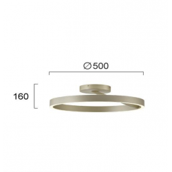 LUBINIS LED ŠVIESTUVAS SATURN D50 47W CCT RUSVAS kaina