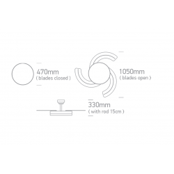 Lubinis LED ŠVIESTUVAS SU VENTILIATORIUMI 6300/W/V 25W CCT