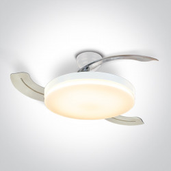 Lubinis LED ŠVIESTUVAS SU VENTILIATORIUMI 6300/W/V 25W CCT kaina